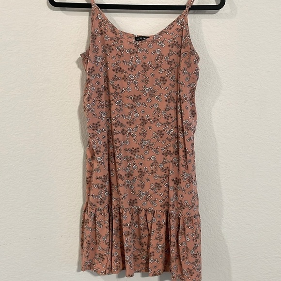 As U Wish Women Mini Dress Large Pink Floral Contemporary Preppy Coastal Cowgirl - Picture 1 of 10